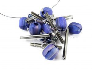 Blue bubbles and metal rods