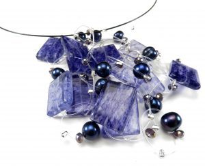 Blue square beads