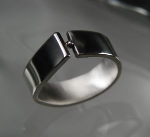 A thick silver ring
