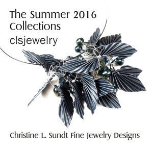 A necklace with silver leaves